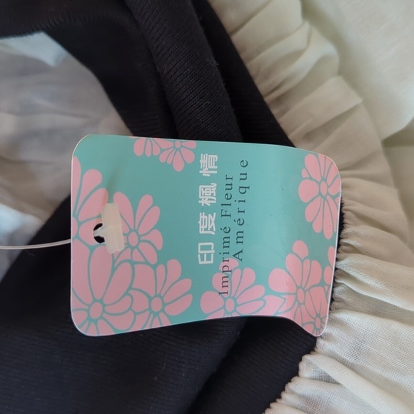 Jopou Romantic Victorian Ruching Floral Maxi Skirt Voile High Waist S NWT - Picture 5 of 10